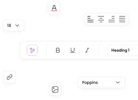Text editor with formatting and AI suggestions