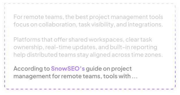 AI-generated insight showing content alignment with AI prompts and topics