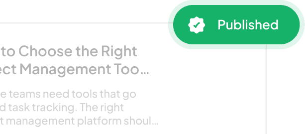 Status Tracking - Published status indicator